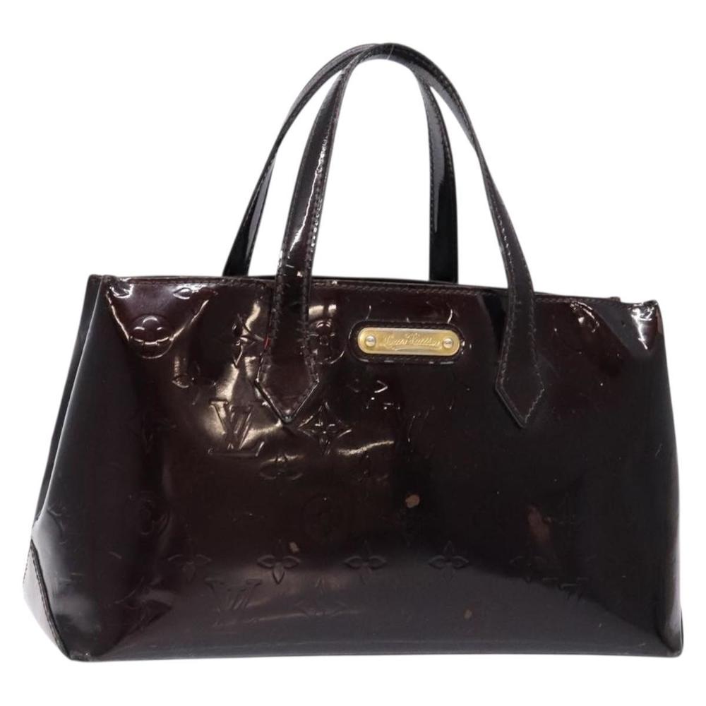 LOUIS VUITTON Monogram Vernis Wilshire PM Hand Bag Amarante M93641 Auth 137374